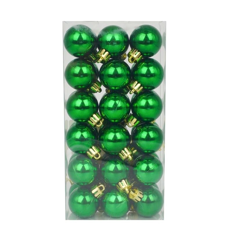 Palle di Natale in Plastica Lucide D.3 cm Confezione da 36 Pz