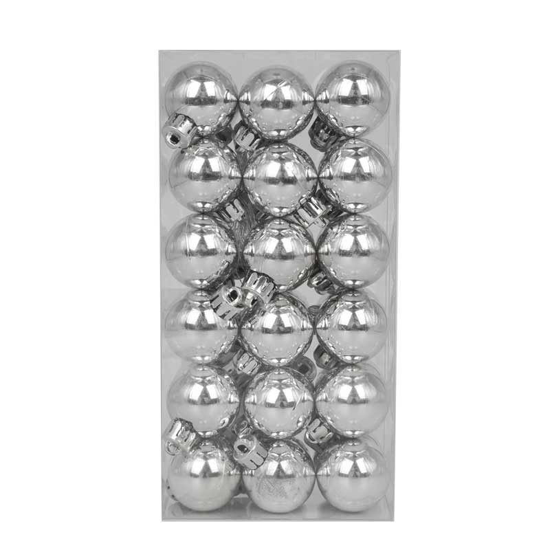 Palle di Natale in Plastica Lucide D.3 cm Confezione da 36 Pz