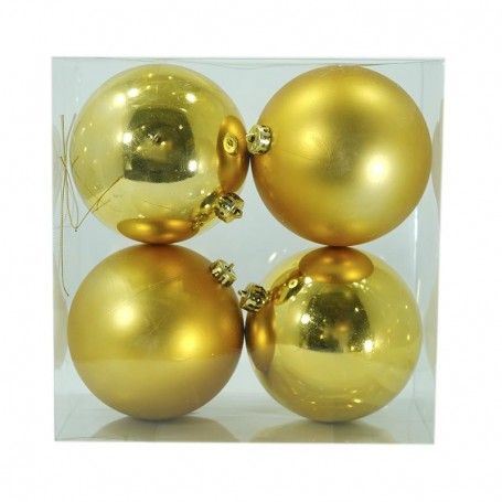 Palle di Natale in Plastica Lucide e Opache D.15 cm Conf. da 4 Pz