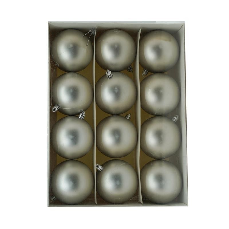 Palle di Natale in Plastica Opaco D.8 cm Conf. da 12 Pz