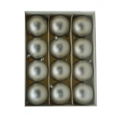 Palle di Natale in Plastica Opaco D.8 cm Conf. da 12 Pz