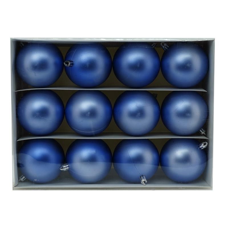 Palle di Natale in Plastica Opaco D.8 cm Conf. da 12 Pz