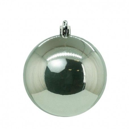 Palle di Natale in Plastica Lucide e Martellate D.8 cm Conf. da 12 Pz
