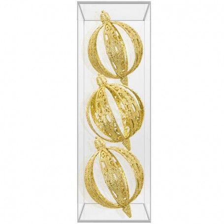 Palle di Natale Glitterate D.10 cm Conf. da 3 Pz