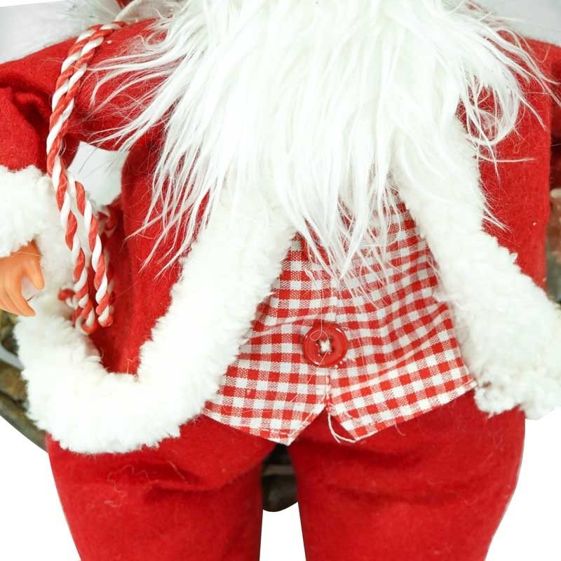 Ghirlanda Natalizia con Babbo Natale Rosso e Verde 45 cm