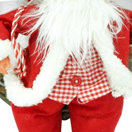 Ghirlanda Natalizia con Babbo Natale Rosso e Verde 45 cm