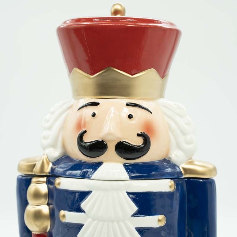 Schiaccianoci Portabiscotti Natalizio in Ceramica H.32 cm