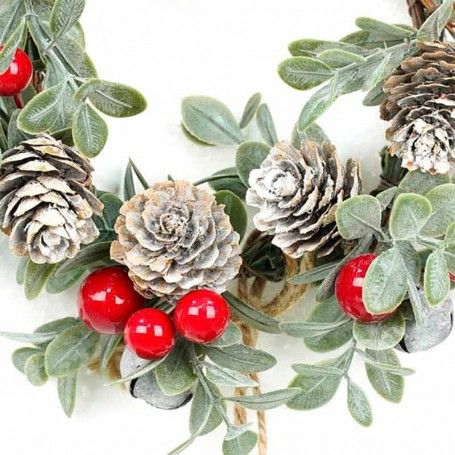 Girocandela Natalizio con Pigne e Bacche D.9 cm