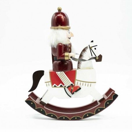 Schiaccianoci Natalizio su Cavallo a Dondolo H.30 cm