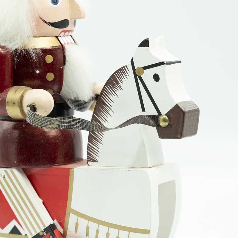 Schiaccianoci Natalizio su Cavallo a Dondolo H.30 cm