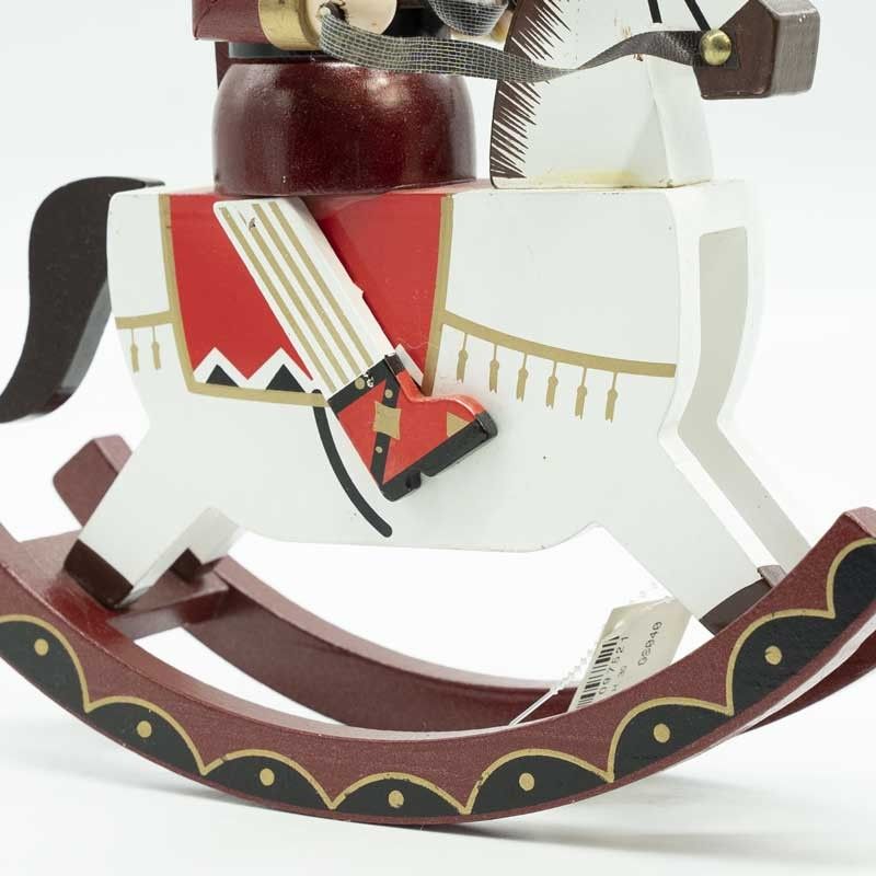 Schiaccianoci Natalizio su Cavallo a Dondolo H.30 cm