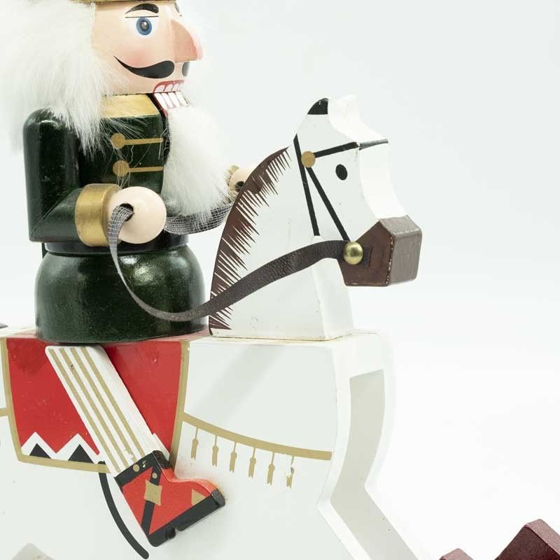 Schiaccianoci Natalizio su Cavallo a Dondolo H.30 cm