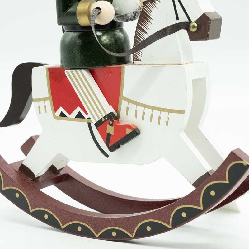 Schiaccianoci Natalizio su Cavallo a Dondolo H.30 cm