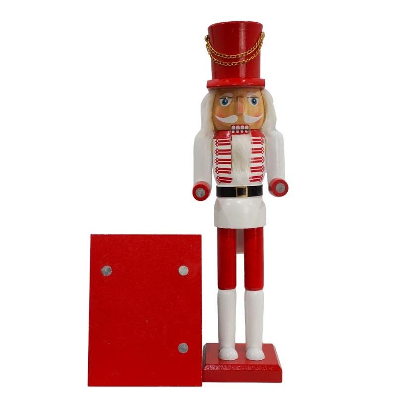 Schiaccianoci Portafoto Natalizio in Legno con Cornice H.38 cm