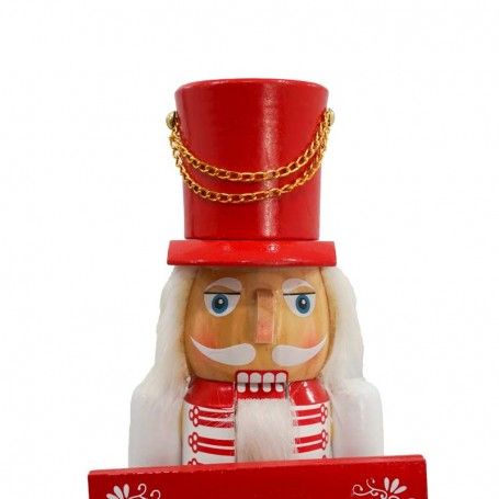 Schiaccianoci Portafoto Natalizio in Legno con Cornice H.38 cm