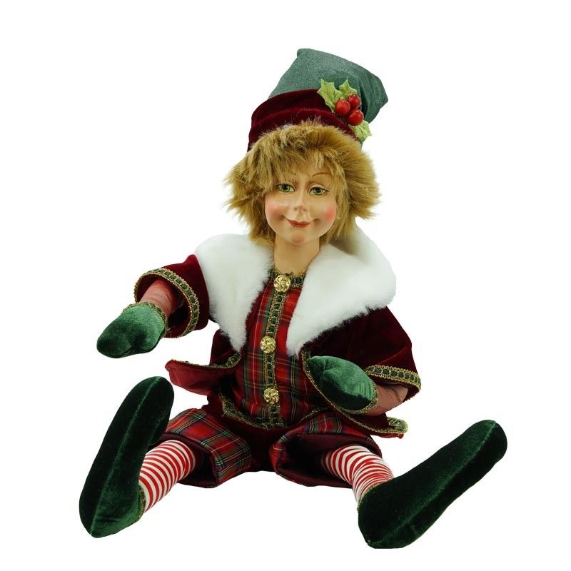 Elfo Natalizio Seduto H.50 cm