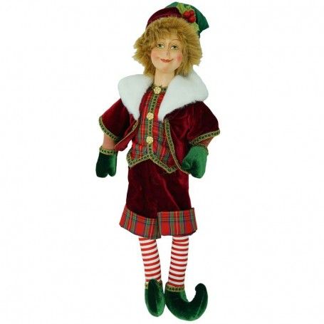 Elfo Natalizio Seduto H.50 cm