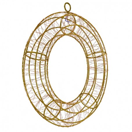 Corona Luminosa in 3D, Color Rame, Ø 45 cm, 960 Micro Led