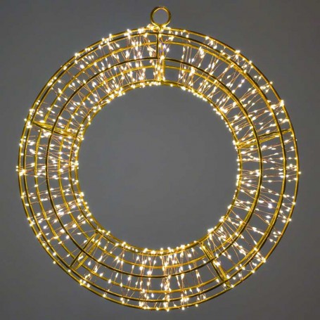 Corona Luminosa in 3D, Color Rame, Ø 45 cm, 960 Micro Led