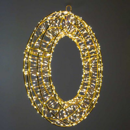 Corona Luminosa in 3D, Color Rame, Ø 45 cm, 960 Micro Led