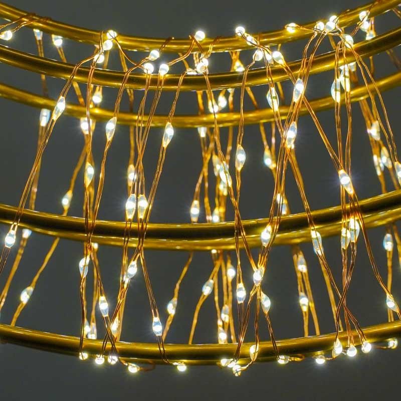 Corona Luminosa in 3D, Color Rame, Ø 45 cm, 960 Micro Led