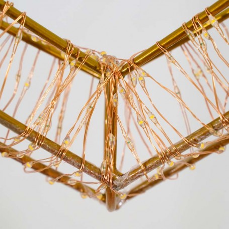 Cuore Luminoso in 3D Color Rame, 50x46.5 cm, 1440 Micro Led