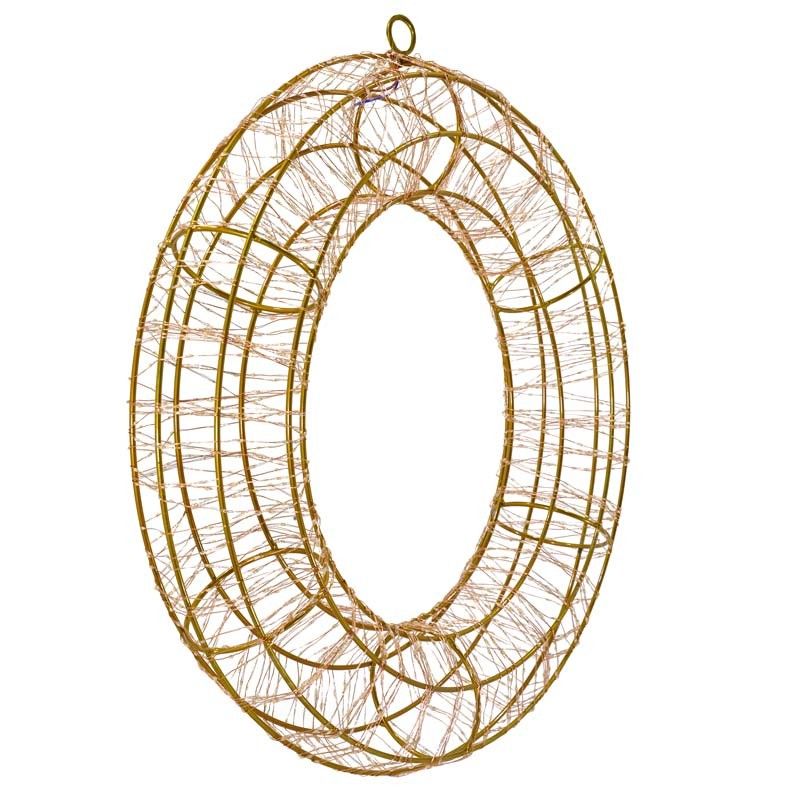 Corona Luminosa in 3D Color Rame, Ø 60 cm, 1800 Micro Led