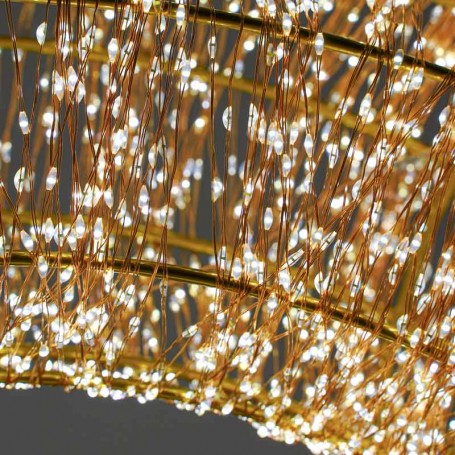 Corona Luminosa in 3D Color Rame, Ø 60 cm, 6600 Micro Led