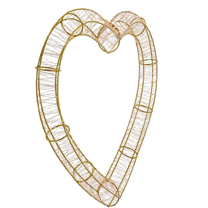 Cuore Luminoso in 3D Color Rame, 70x70 cm, 2400 Micro Led