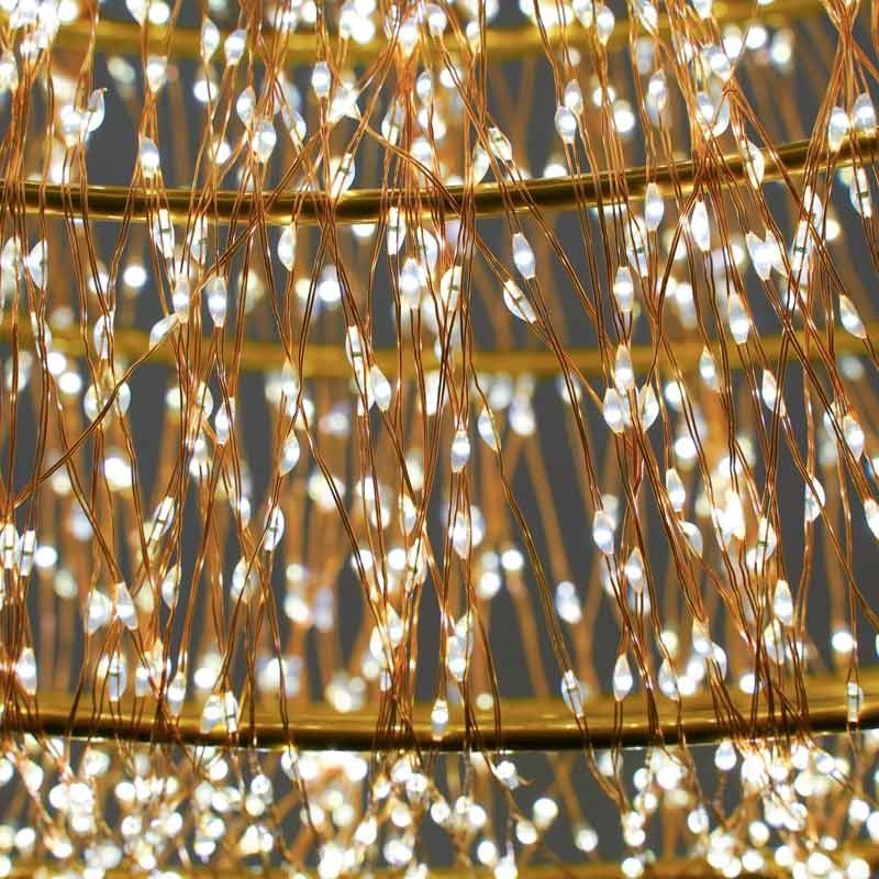 Corona Luminosa in 3D Color Rame, Ø 90 cm, 12480 Micro Led