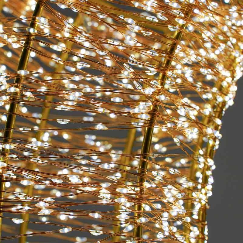 Corona Luminosa in 3D Color Rame, Ø 90 cm, 12480 Micro Led