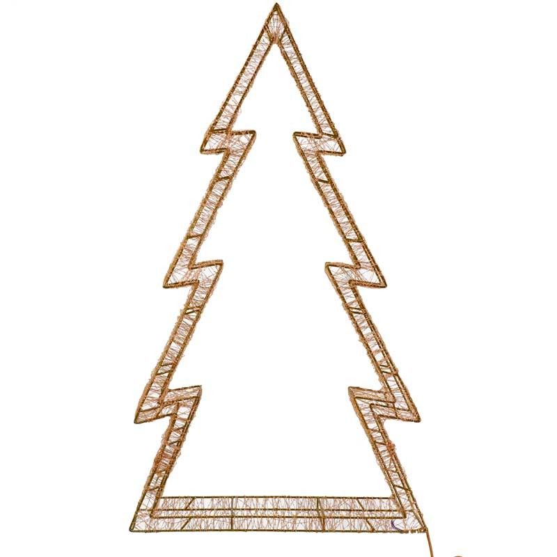 Albero Luminoso in 3D Color Rame, H.120 cm, 7680 Micro Led