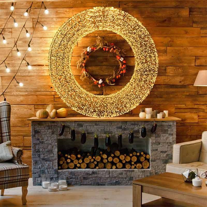 Corona Luminosa in 3D Color Rame, Ø 90 cm, 12480 Micro Led