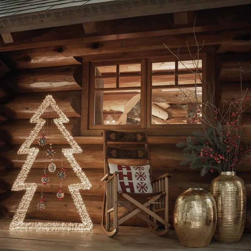 Albero Luminoso in 3D Color Rame, H.120 cm, 7680 Micro Led