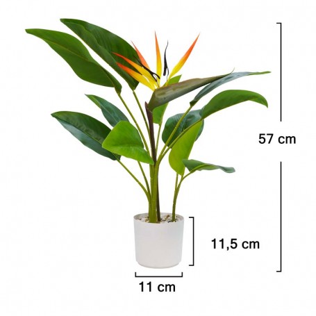 Pianta Strelitzia Artificiale con Vaso Bianco