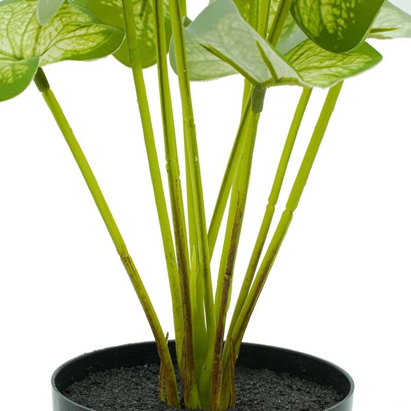 Pianta Calathea Artificiale con Vaso Grigio