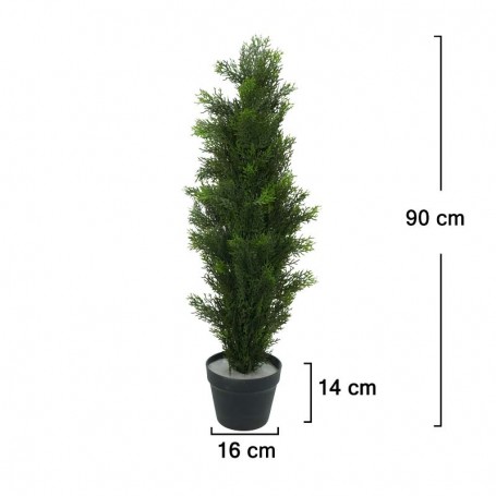 Pianta Cipresso Artificiale con Vaso Nero