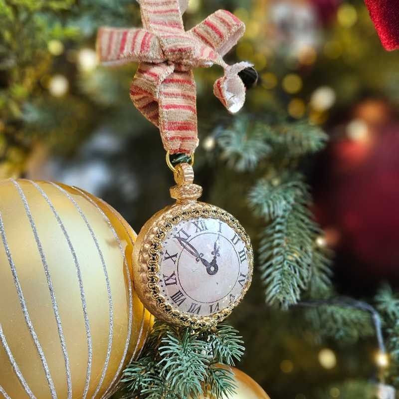 Orologio Natalizio con Nastro da Appendere D.7 cm 3 Modelli