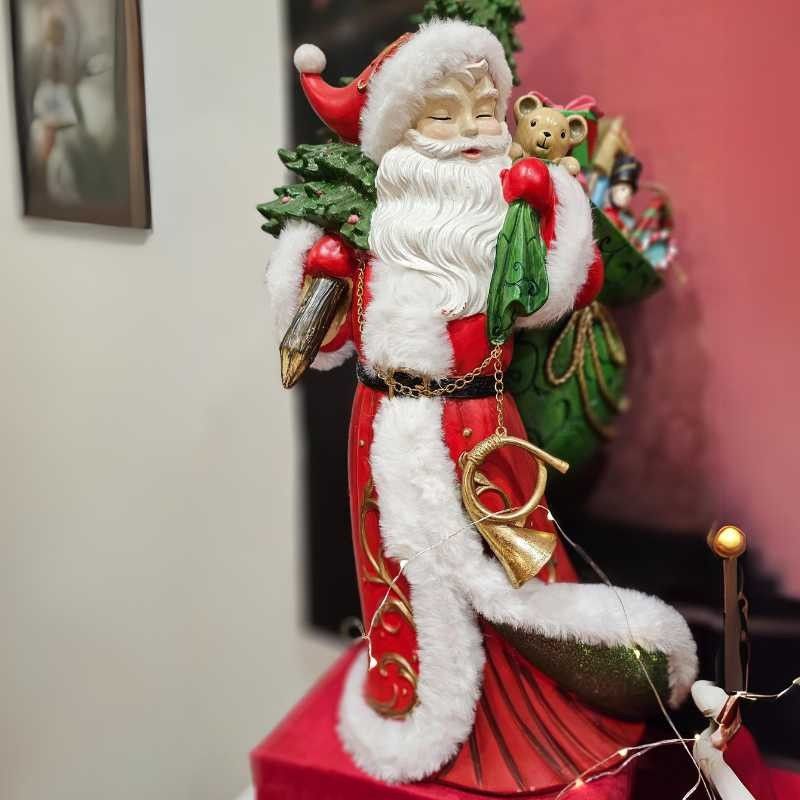 Babbo Natale con Albero e Doni in Resina H.52,5 cm
