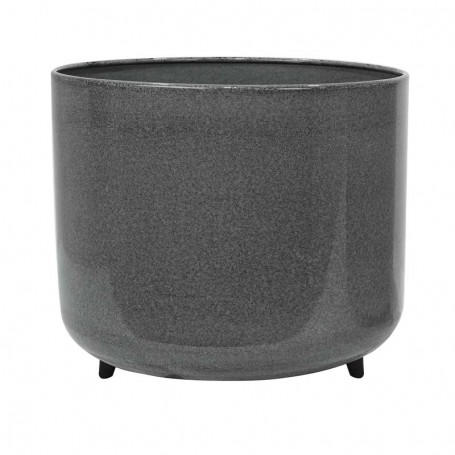 Vasi in Metallo Grigio Effetto Pietra Lucidi