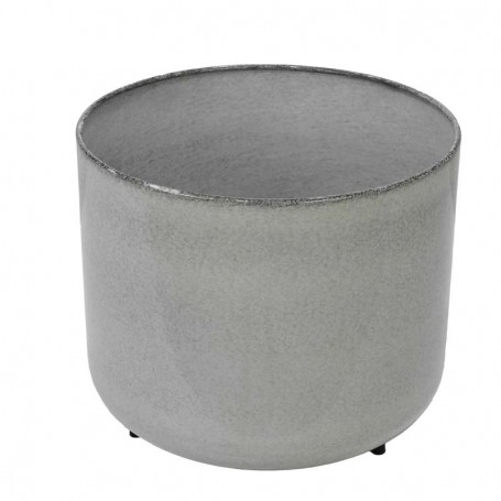 Vasi in Metallo Bianco Effetto Pietra Lucidi