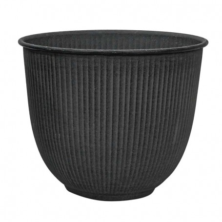 Vasi in Metallo Grigio Scuro Effetto Pietra