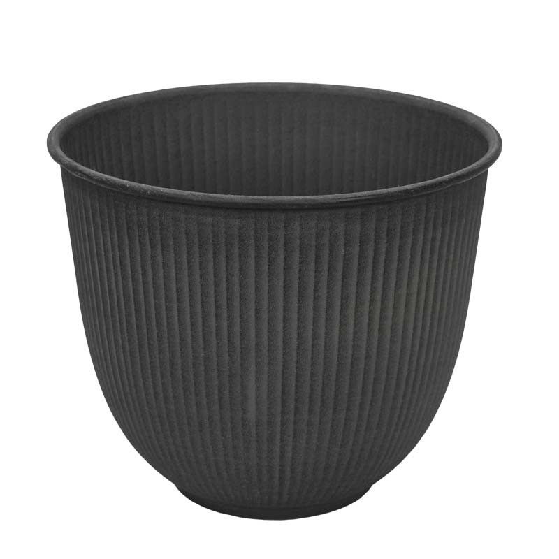 Vasi in Metallo Grigio Scuro Effetto Pietra