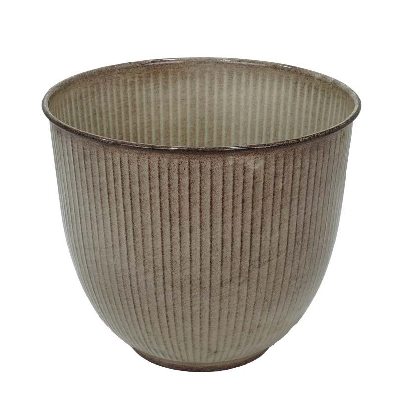 Vasi in Metallo Beige Effetto Pietra