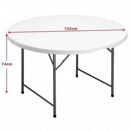 Tavolo Rotondo da Catering Pieghevole D.122 x H.74 cm