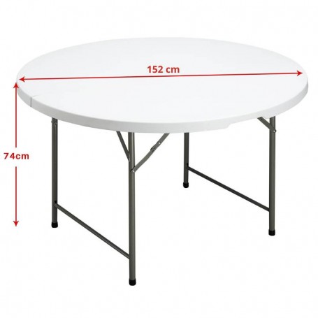 Tavolo Rotondo da Catering Pieghevole D.152 x H.74 cm