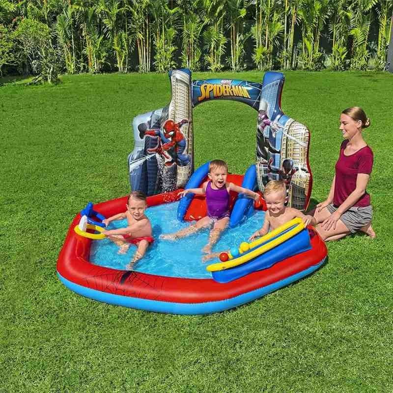 Play Center Gonfiabile Spiderman 211x206xH.127 cm - Bestway 98793