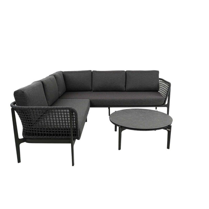 Set Divano Angolare da Giardino in Alluminio e Corda, 5/6 Persone - Bristol