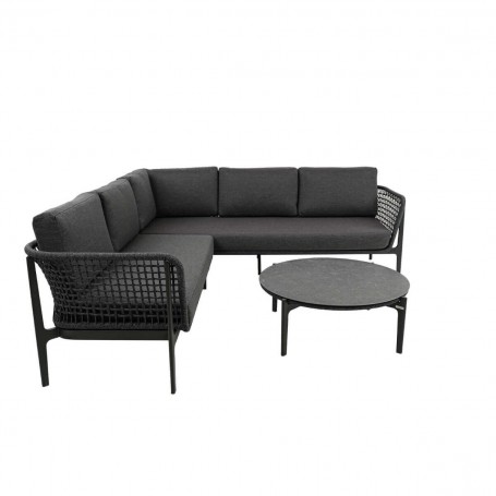 Set Divano Angolare da Giardino in Alluminio e Corda, 5/6 Persone - Bristol