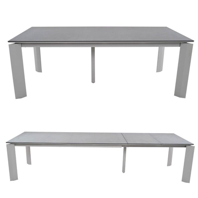 Set Tavolo Allungabile con Sedie da Giardino, in Alluminio e Corda, 8/10 persone - Stamford